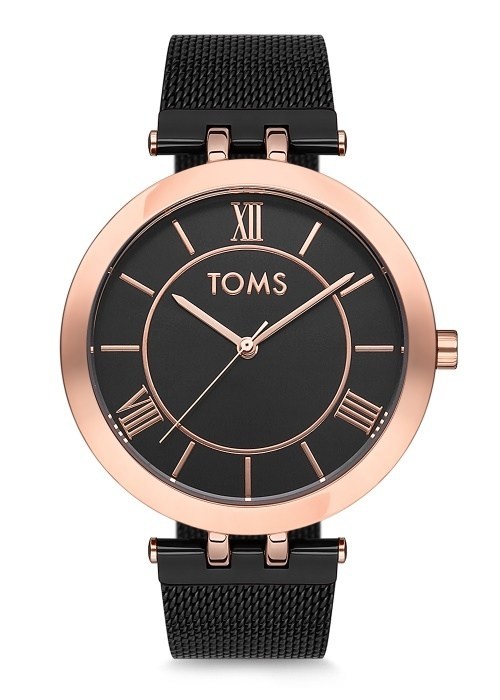 Toms Siyah Hasır Kordon Erkek Kol Saati T81874C-871-R 3 ATM Su Geçirmez 2 Yıl Garantili