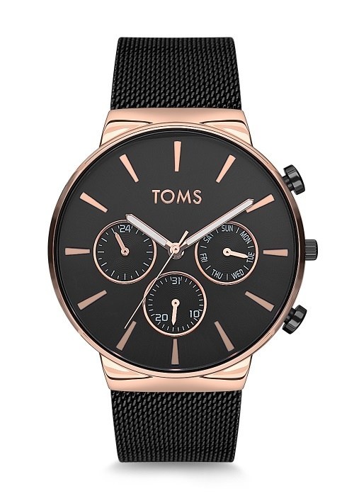 Toms Siyah Hasır Kordon Erkek Kol Saati TM1697C-1053-R 3 ATM Su Geçirmez 2 Yıl Garantili